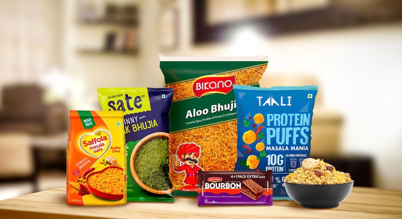 Indian Snacks, Indian Sweets, Packed Biscuits