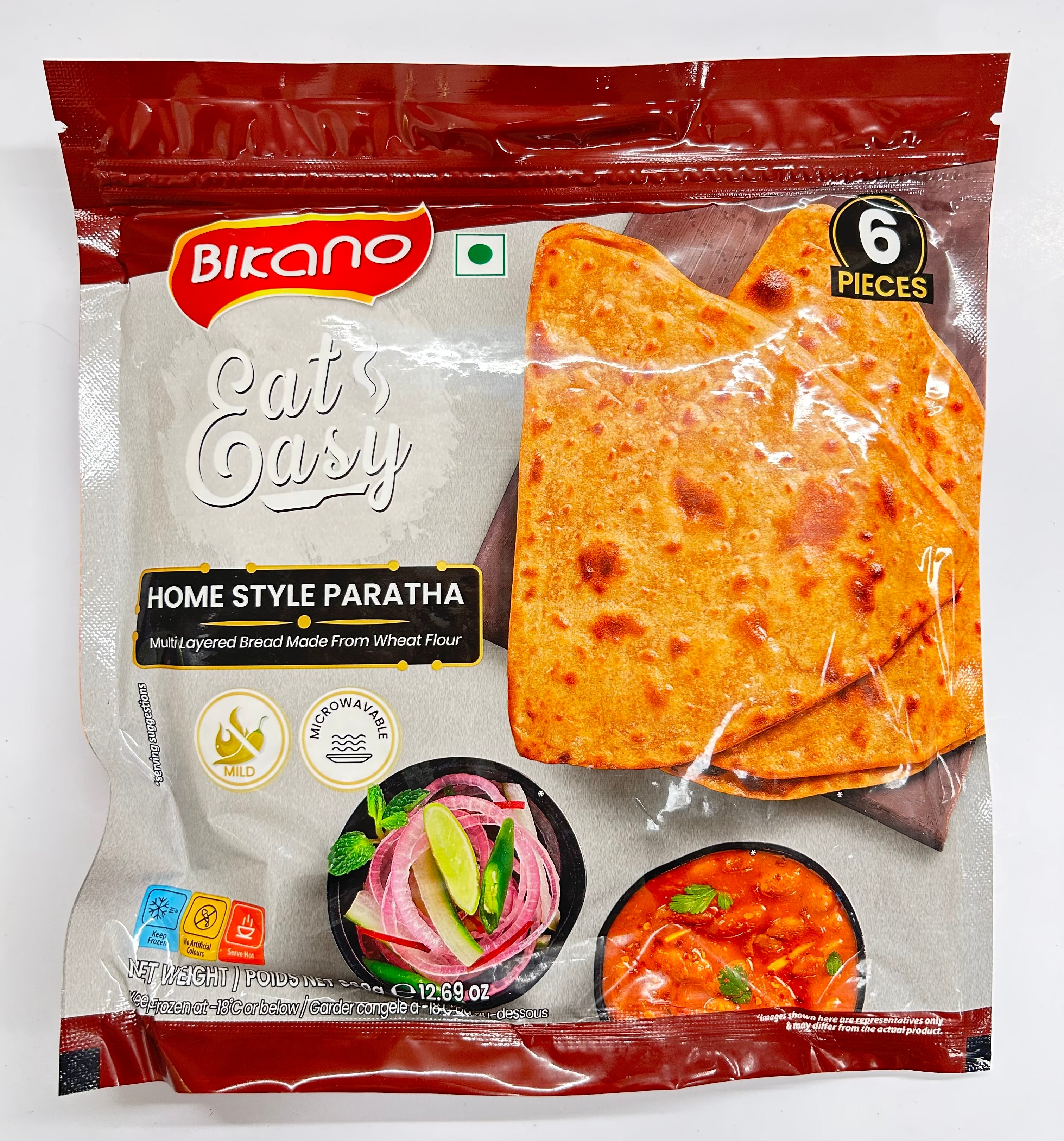 Frozen paratha (chapathi) ready to cook