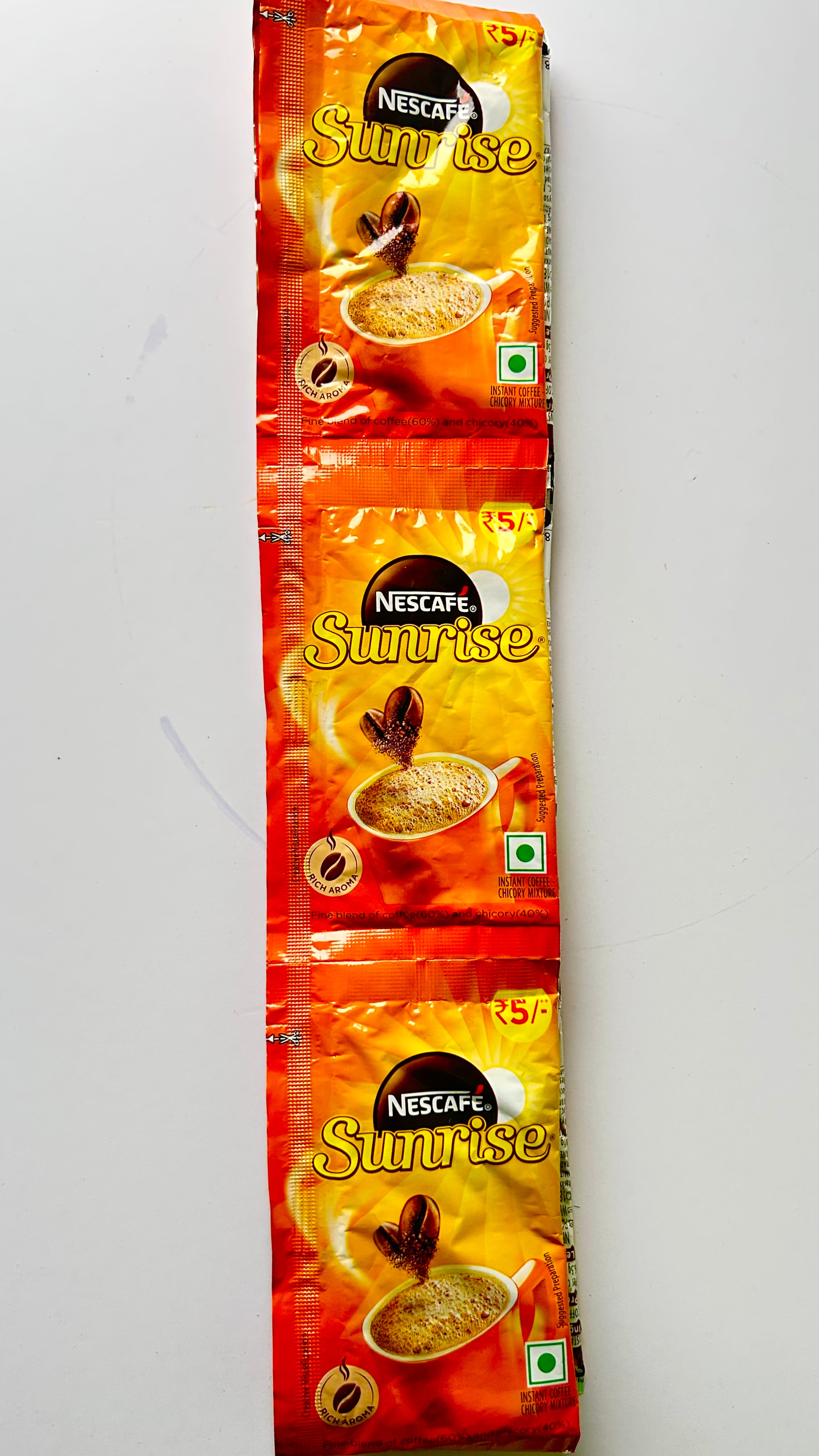 Sunrise instant coffee sachets
